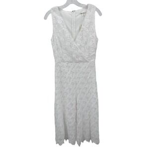 Miami  Francesca's Women Sz M White Jumpsuit Romper Lace Feminine Dainty NEW